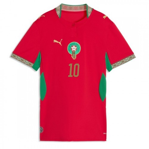 Marocko Brahim Diaz #10 Replika Hemmatröja Damer VM 2026 Kortärmad